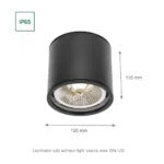 Chloé-I IP65 Ronde Opbouwspot AR111 GU10 – Wit/Zwart