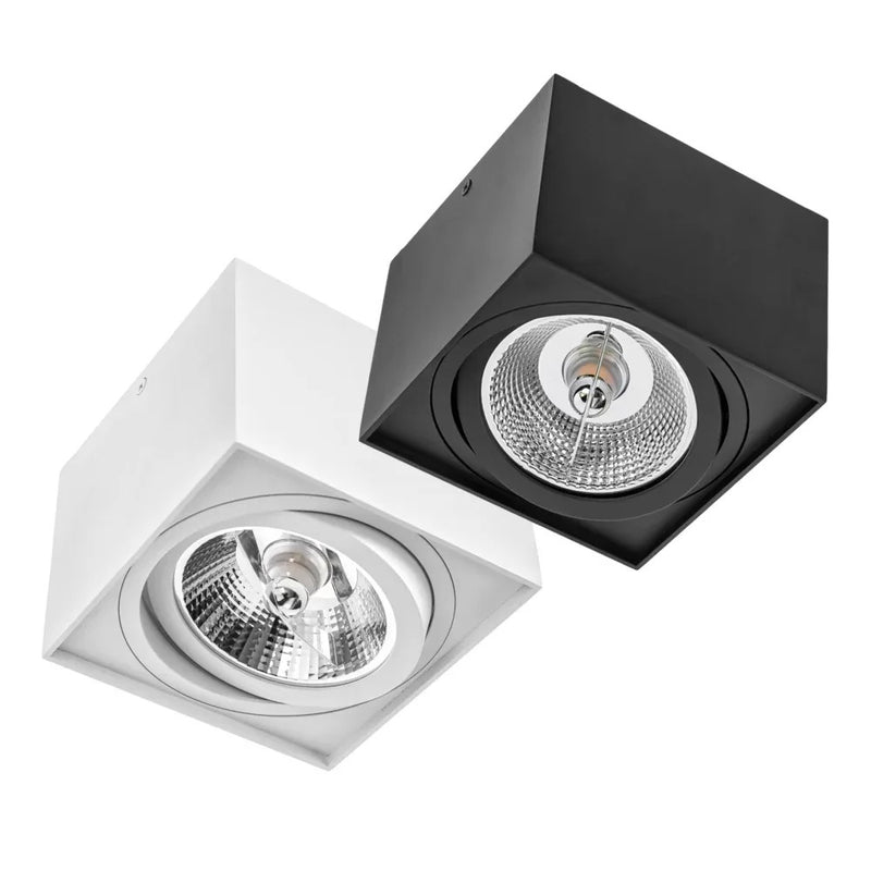 Chloé-IS Opbouwspot AR111 Verstelbaar – Aluminium Wit/Zwart