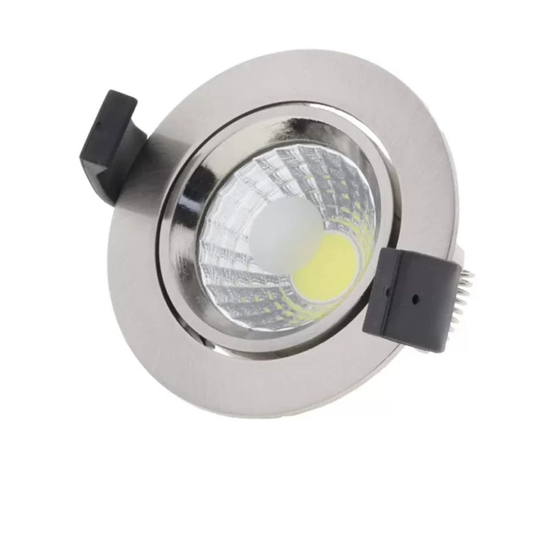 Cobo-R Verstelbare Ronde Led Inbouwspot 8W Wit/Geschuurd Staal