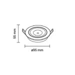 Cobo-R Verstelbare Ronde Led Inbouwspot 8W Wit/Geschuurd Staal