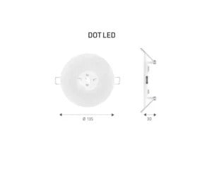 Dot LED Inbouw Paniekverlichting | IP65 | 140Lm | 5000K | Wit