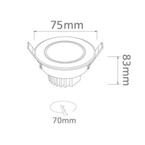Ede Dim Inbouwspot Vast 9W 2700K Warm Wit Aluminium