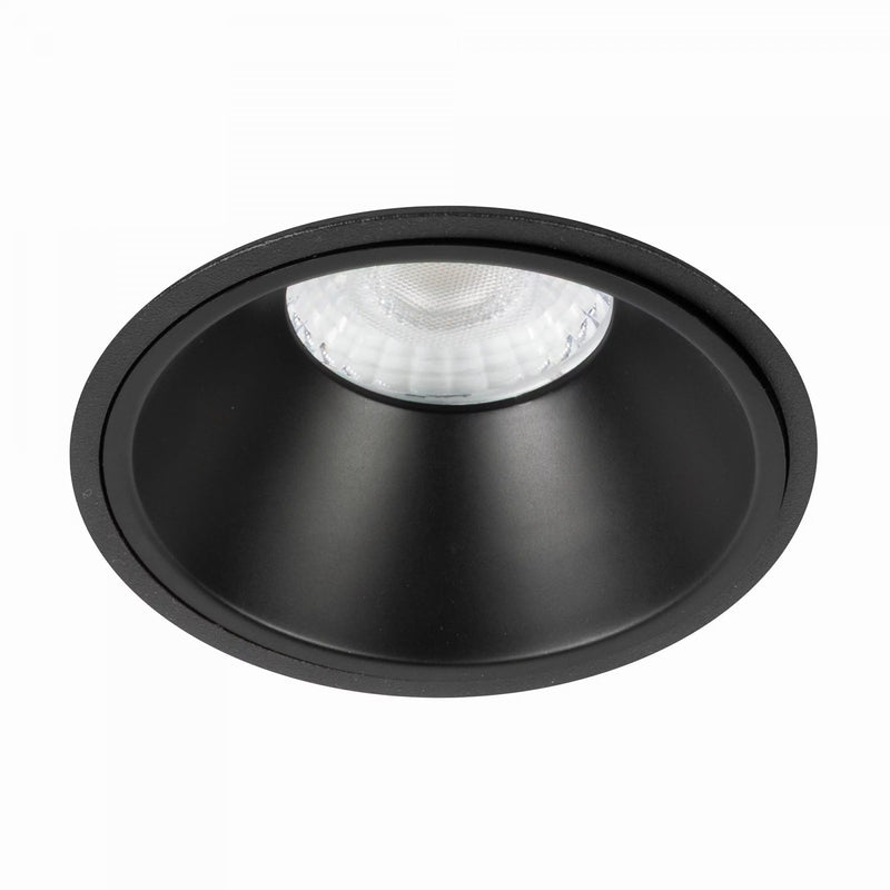 IVAR 6W Zwart DTW Inbouwspot – Ronde Dimbare LED Plafondspot IP65, Modern Aluminium/Kunststof