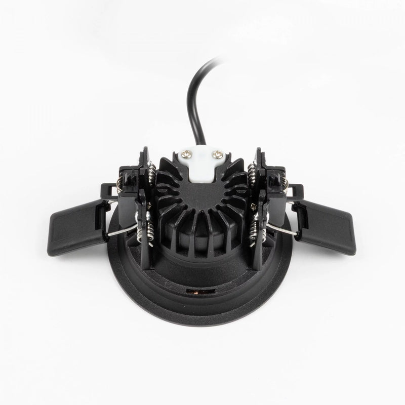 IVAR 6W Zwart DTW Inbouwspot – Ronde Dimbare LED Plafondspot IP65, Modern Aluminium/Kunststof