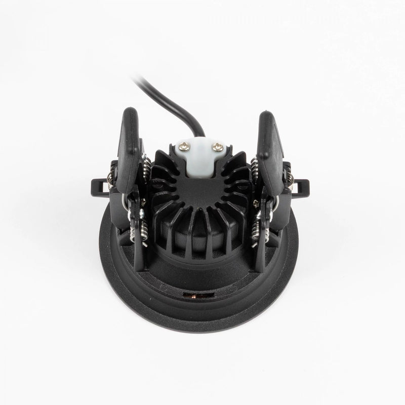 IVAR 6W Zwart DTW Inbouwspot – Ronde Dimbare LED Plafondspot IP65, Modern Aluminium/Kunststof