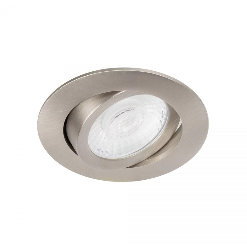 LIV 6W Brushed Aluminium DTW Inbouwspot – Ronde Dimbare LED Plafondspot IP65, Modern Aluminium/Kunststof