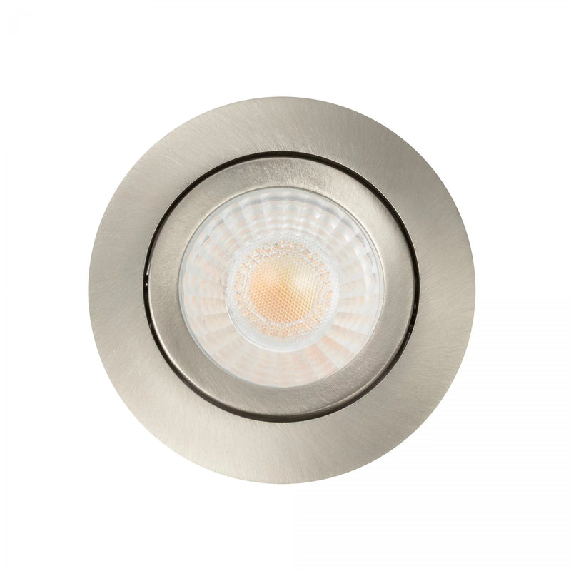 LIV 6W Brushed Aluminium DTW Inbouwspot – Ronde Dimbare LED Plafondspot IP65, Modern Aluminium/Kunststof