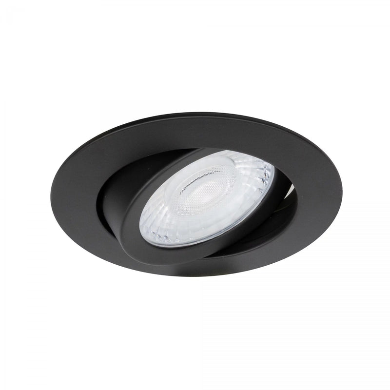 LIV 6W Zwart DTW Inbouwspot – Ronde Dimbare LED Plafondspot IP65, Modern Aluminium/Kunststof