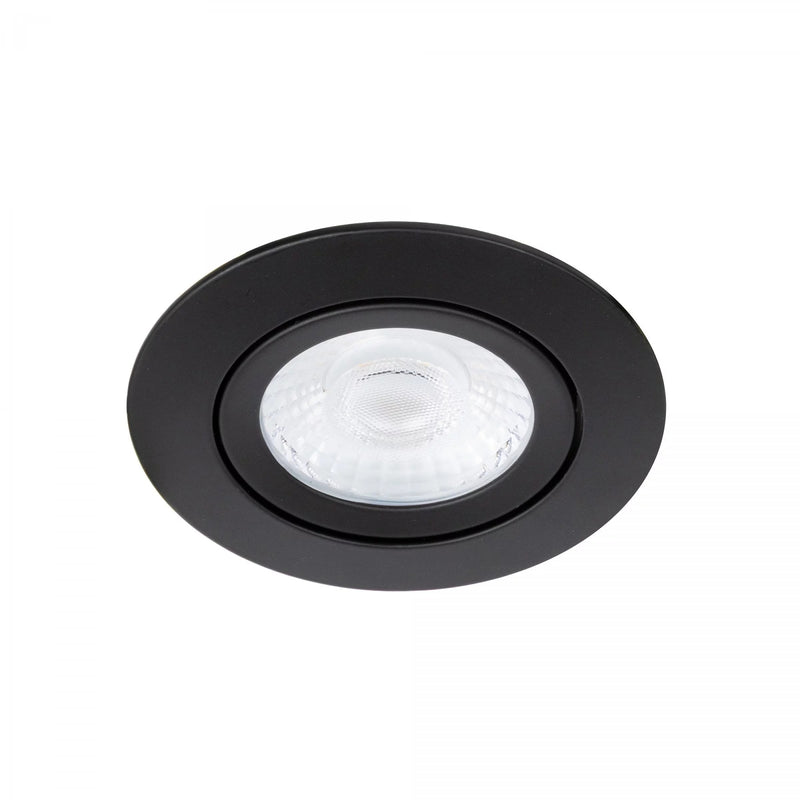 LIV 6W Zwart DTW Inbouwspot – Ronde Dimbare LED Plafondspot IP65, Modern Aluminium/Kunststof