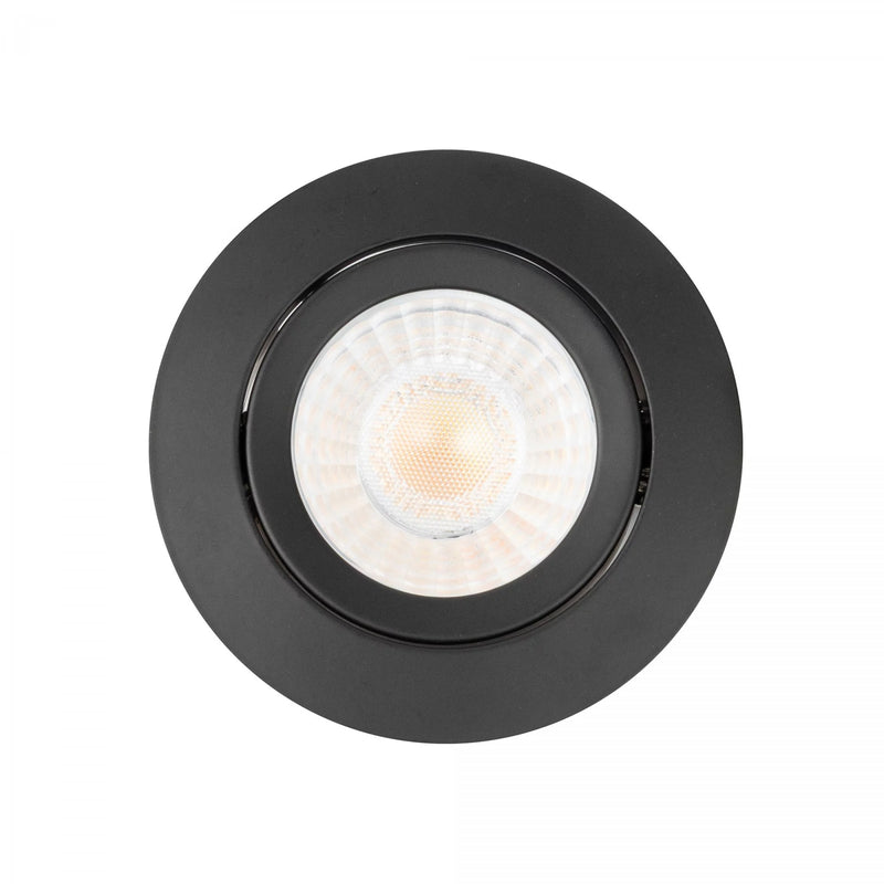 LIV 6W Zwart DTW Inbouwspot – Ronde Dimbare LED Plafondspot IP65, Modern Aluminium/Kunststof
