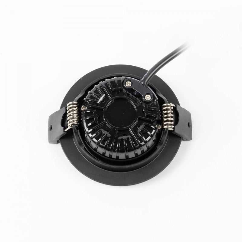 LIV 6W Zwart DTW Inbouwspot – Ronde Dimbare LED Plafondspot IP65, Modern Aluminium/Kunststof