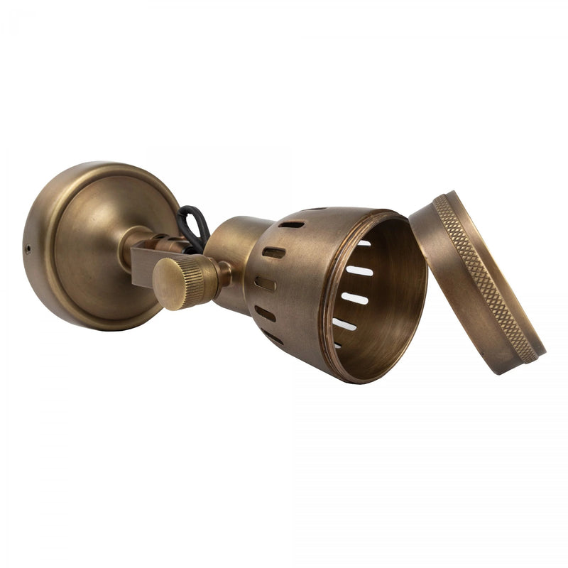 Indigo Antiek Messing Opbouwspot – Draaibare GU10 Wand- en Plafondlamp
