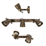 Indigo Dubbele Opbouwspot Messing – Draaibare Wand- & Plafondlamp