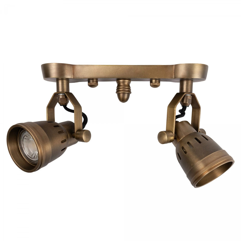 Indigo Dubbele Opbouwspot Messing – Draaibare Wand- & Plafondlamp