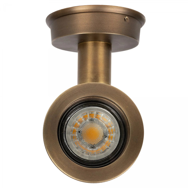 Indigo Swirl Antiek Messing Buitenspot – Dimbare GU10 Wand- en Plafondspot IP54