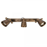 Indigo Triple Opbouwspot Messing – Industriële Wand- & Plafondlamp