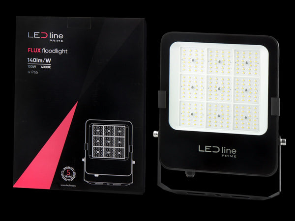 LED Breedstraler IP66 - Zwart PRIME - Schijnwerper 120 Graden - 100W 14000Lm - 4000K 840 Helder wit