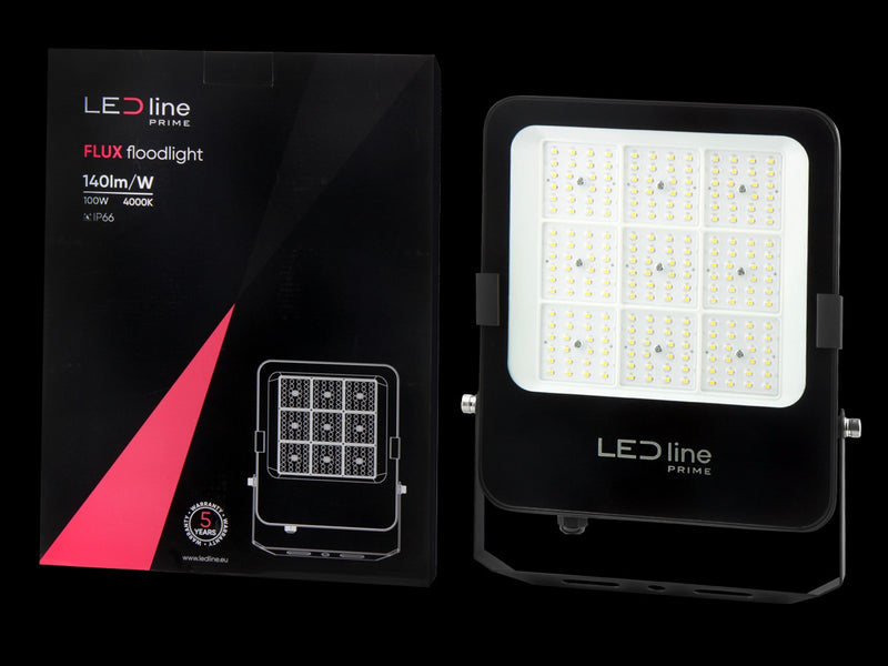 LED Breedstraler IP66 - Zwart PRIME - Schijnwerper 120 Graden - 100W 14000Lm - 4000K 840 Helder wit