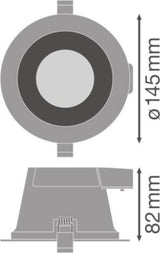 LED Downlight IP54 - 145MM Comfort Wit - 13W 1105Lm - CCT 830 - 840 -865 Multi Color Switch | 135MM Zaagmaat