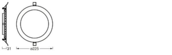 LED Downlight Slim Recess Wit 22W 2000lm 110D - 865 Daglicht | 225mm - Zaagmaat 200mm