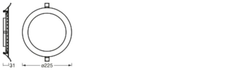 LED Downlight Slim Recess Wit 22W 2000lm 110D - 865 Daglicht | 225mm - Zaagmaat 200mm