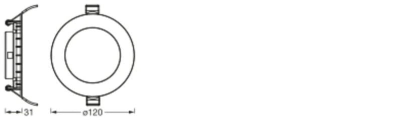 LED Downlight Slim Recess Wit 8W 550lm 110D - 865 Daglicht | 120mm - Zaagmaat 105mm