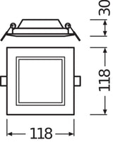 LED Downlight Slim Vierkant SQ105 6W 430lm 120D - 840 Koel Wit