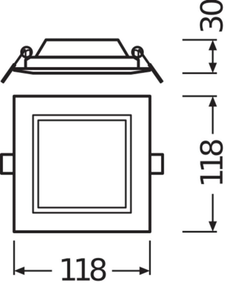 LED Downlight Slim Vierkant SQ105 6W 430lm 120D - 840 Koel Wit