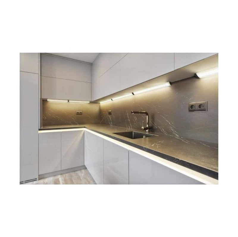 LED Montagebalk - Linear Angle - Zwart 7.5W 480Lm - 830-840 CCT Multi Lumen Switch | 55cm - PIR Bewegingssensor - Incl. Afstandsbediening