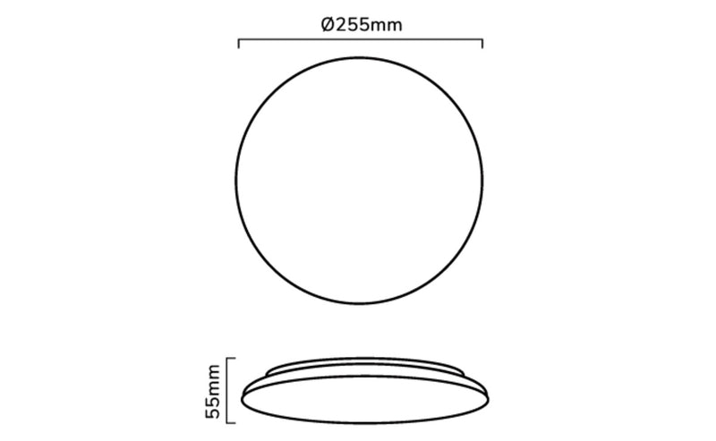 LED Plafond/ Wandlamp IP44 - 255MM Rond - Wit - 12W 940Lm - 4000K 840 Helder Wit | Vervangt 90W