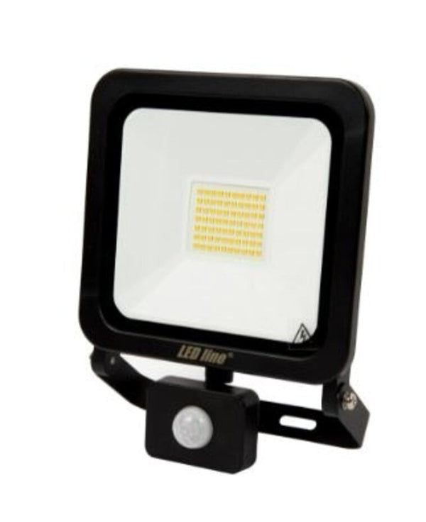 LED Schijnwerper sensor - Zwart PHOTON - 30W 3000Lm 4000K 840 Helder Wit | Bewegingssensor & Schemersensor