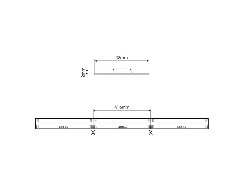 LED Strip 24V COB - 5 Meter 90W - 18W/M - RGB+CCT | 840 LEDS/ M - 12mm - IP20
