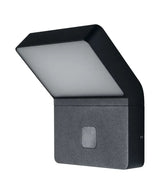LED Wandlamp - Endura Stijl Wide - Donker Grijs - 12W 750lm - 3000K Warm Wit | Bewegings- en lichtsensor