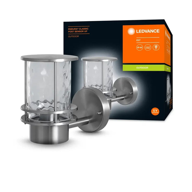 LED Wandlamp - Endura Classis - Staal - E27 | Up - Bewegings- en lichtsensor