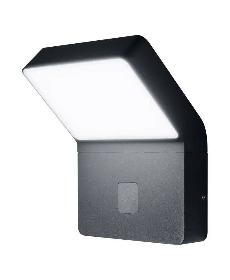 LED Wandlamp - Endura Stijl Wide - Donker Grijs - 12W 750lm - 3000K Warm Wit | Bewegings- en lichtsensor