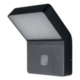 LED Wandlamp - Endura Stijl Wide - Donker Grijs - 12W 750lm - 3000K Warm Wit | Bewegings- en lichtsensor