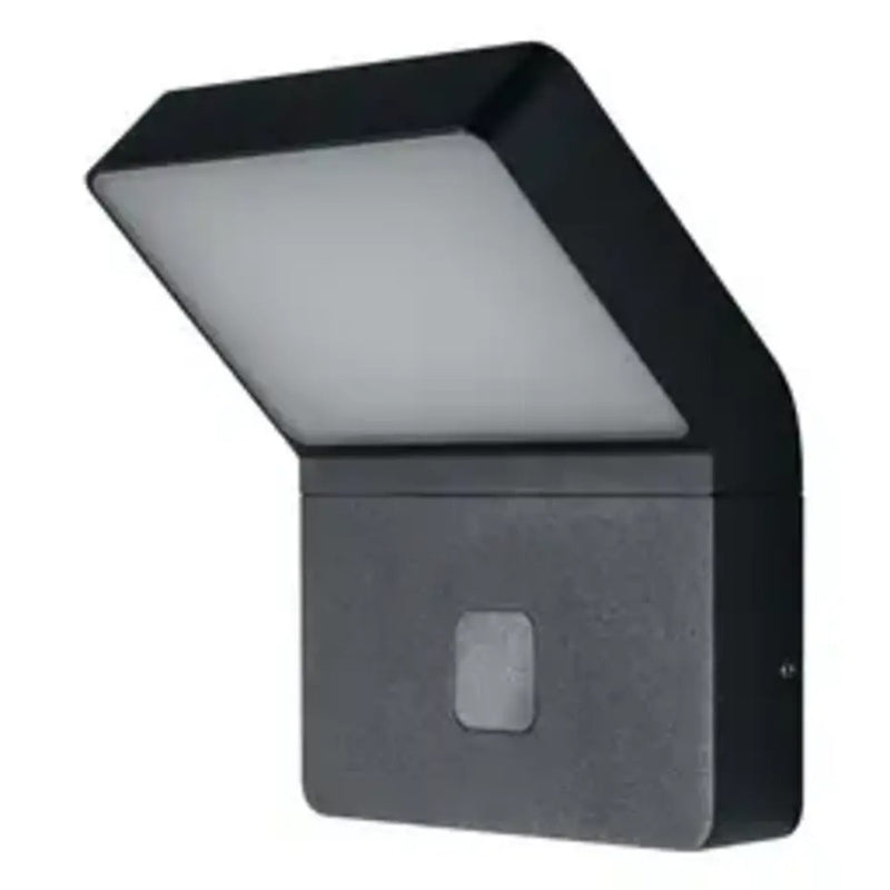 LED Wandlamp - Endura Stijl Wide - Donker Grijs - 12W 750lm - 3000K Warm Wit | Bewegings- en lichtsensor