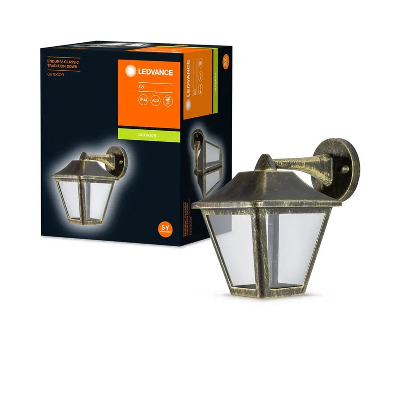 LED Wandlamp - E27 - Endura Classic - Goud - IP44 | Traditioneel