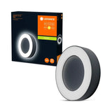 LED Wandlamp - Endura Stijl Ring - Donker Grijs - 13.5W 480lm - 3000K Warm Wit