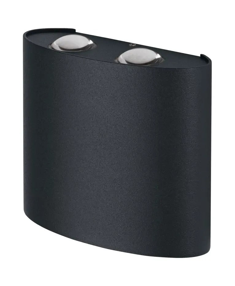 LED Wandlamp - Endura Stijl Updown Deco - Donker Grijs - 11W 550lm - 3000K Warm Wit