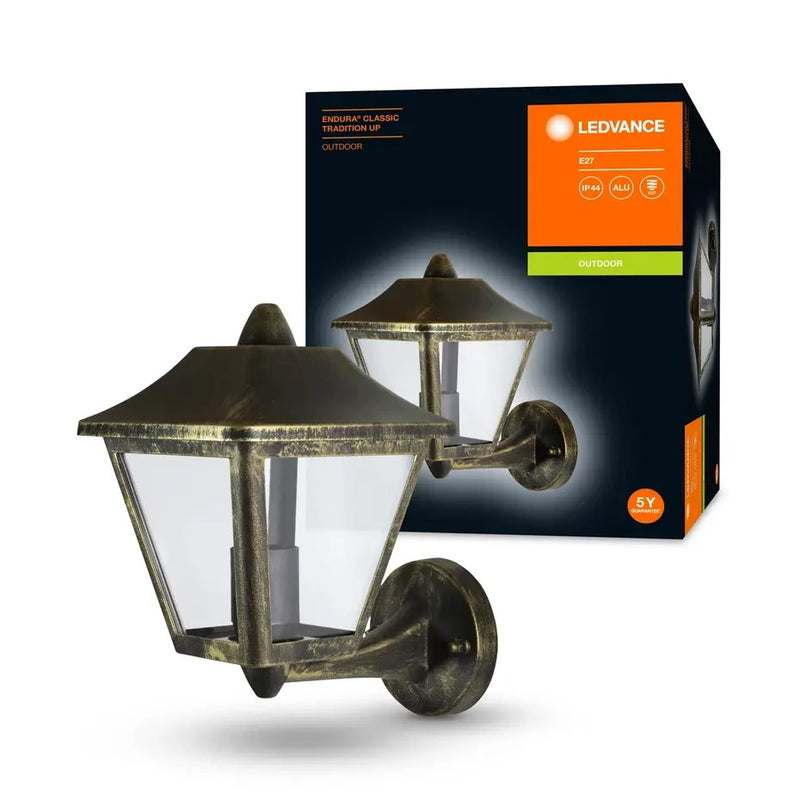 LED Wandlamp - Endura Classic - Tradition Patina - E27 - IP44 - Goud