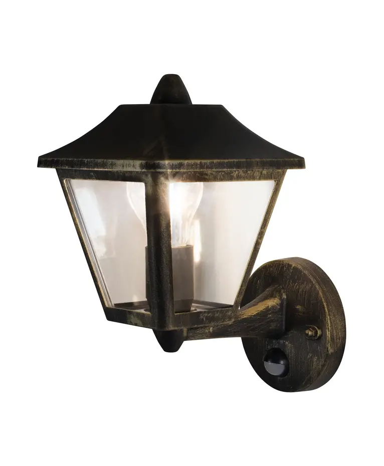 LED Wandlamp - Endura Classic Traditioneel Patina - E27 - Goud | Bewegings- en lichtsensor