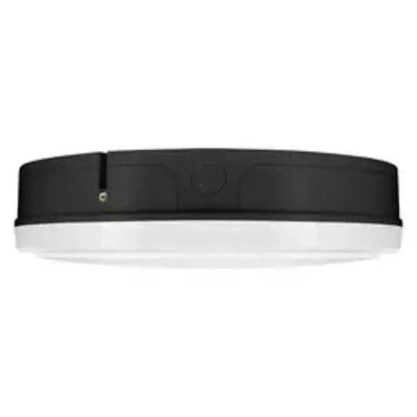 LED Wandlamp Bulkhead Surface Sensor - IP65 Ø250MM - Zwart - 10W 800Lm - 3000k 830 Warm wit | IK10 Daglichtsensor