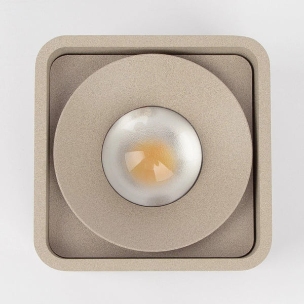 Lars Opbouwspot Champagne – Aluminium Vierkante Plafondspot met Dim-to-Warm LED 10W