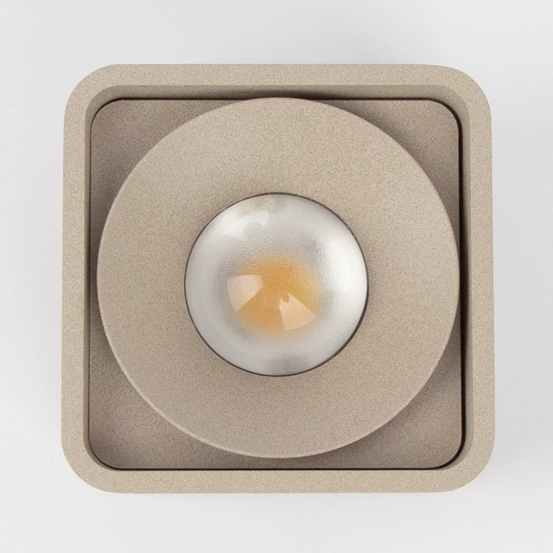 Lars Opbouwspot Champagne – Aluminium Vierkante Plafondspot met Dim-to-Warm LED 10W