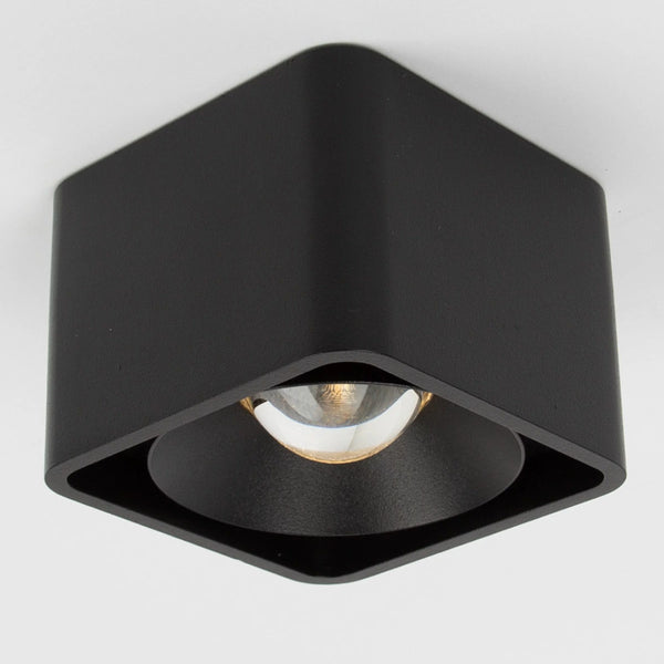 Lars Opbouwspot Zwart – Aluminium Vierkante Plafondspot met Dim-to-Warm LED 10W