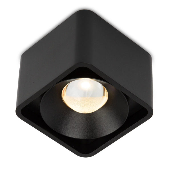 Lars Opbouwspot Zwart – Aluminium Vierkante Plafondspot met Dim-to-Warm LED 10W