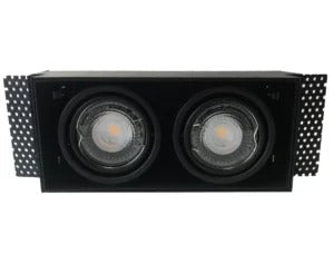 Luca-II Trimless Inbouwspot Dubbel GU10 | Zwart | Kantelbaar