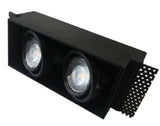 Luca-II Trimless Inbouwspot Dubbel GU10 | Zwart | Kantelbaar