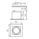 Mateo-I ES Kardan Spot – Enkel – GU10 – Wit/Zwart – Aluminium